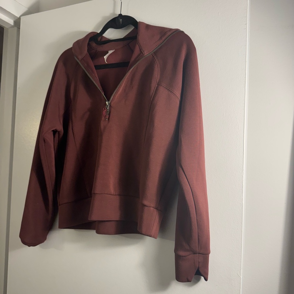 SPANX AirEssentials Half Zip Maroon